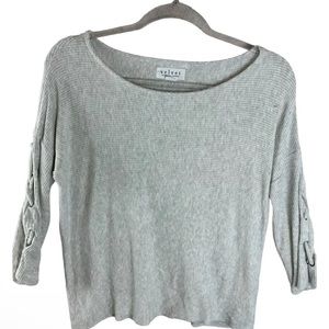 Velvet By Graham & Spencer Women's 3/4 Lace Up Sleeves Pullover Top Gray Sz S